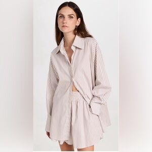 Shopbop Designer Lioness Striped Button Down Boyfriend Top Shirt Like New! Sz. M